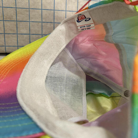 Vintage Otto 90s Rainbow Fluorescent Retro Snapback Rope Adjustable Hat Cap TV - Picture 9 of 10